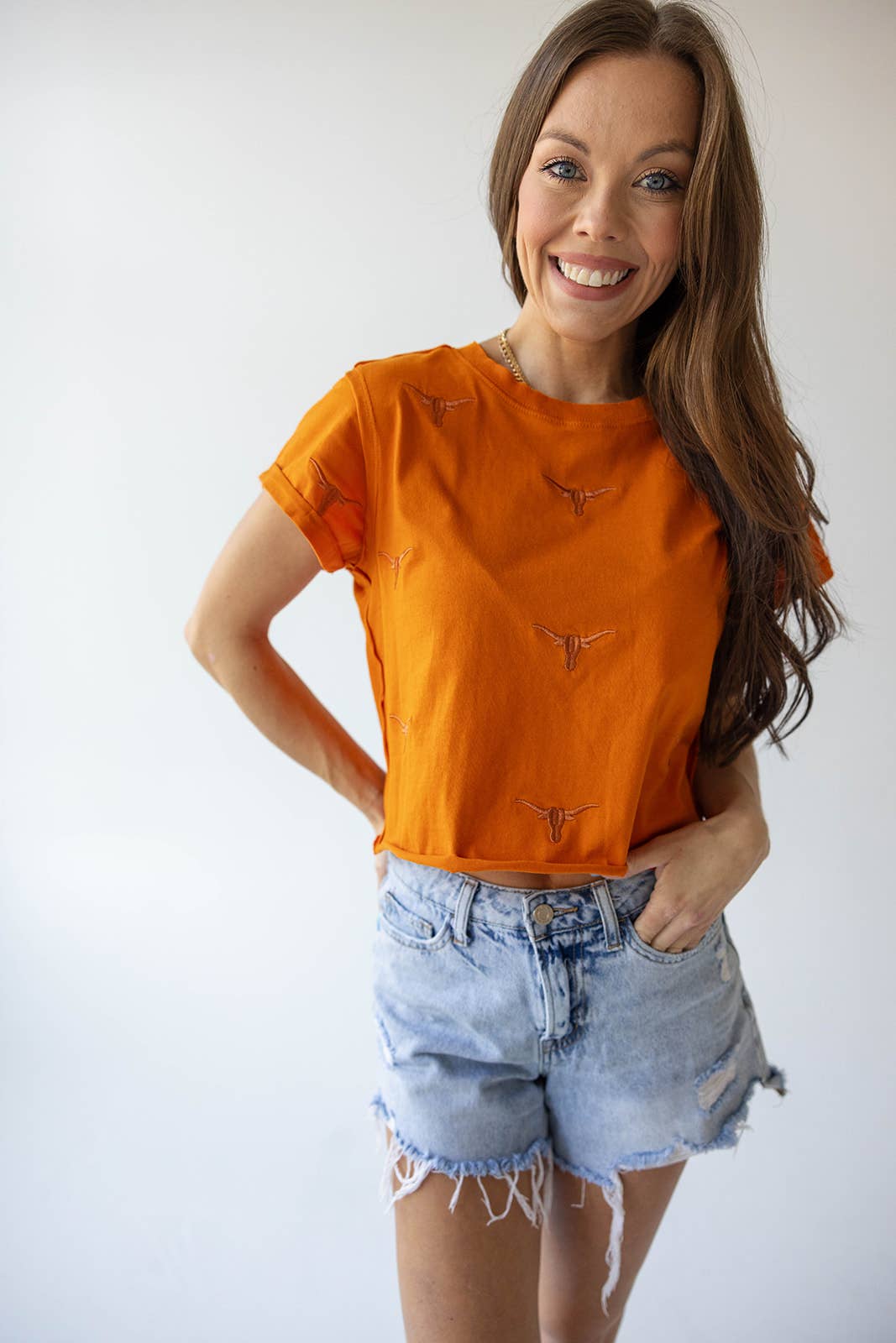 Longhorn Cuffed Tee