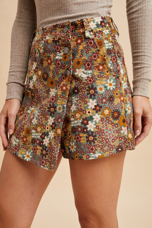 Royce Corduroy Wrap Skort