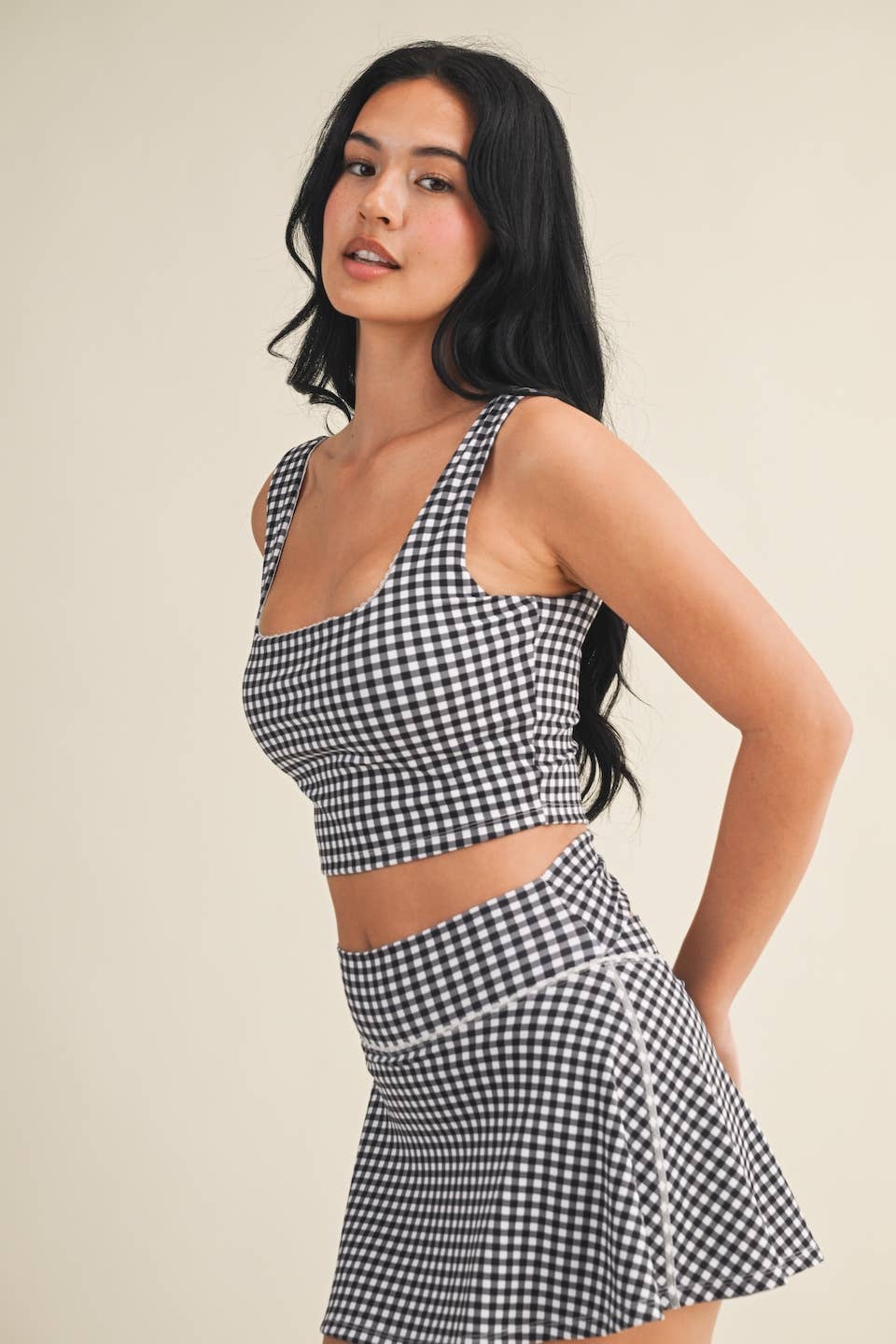 Stevie Crop Tank with Lace Trim