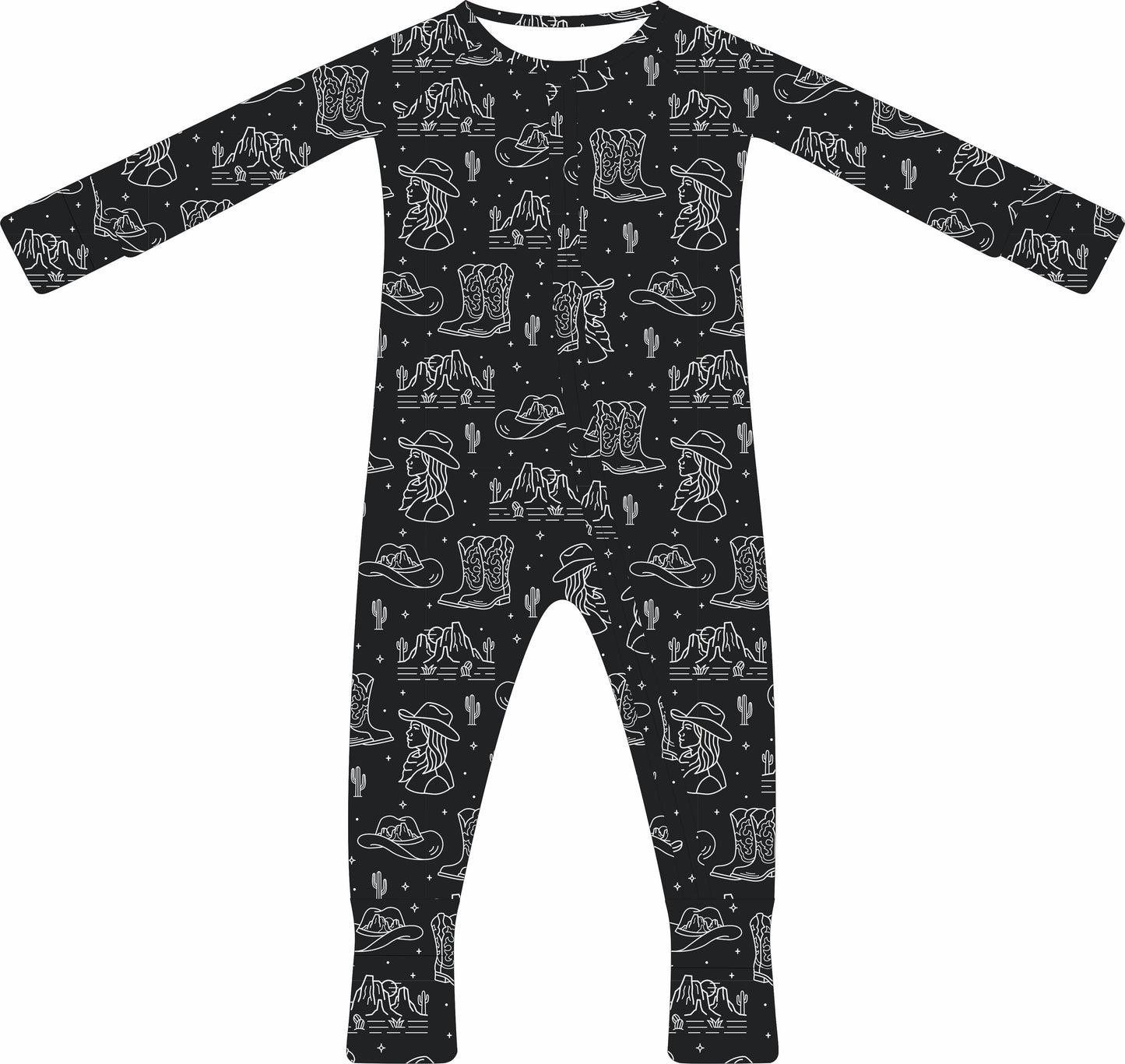 Long Live Cowboys Zip Up Onesie