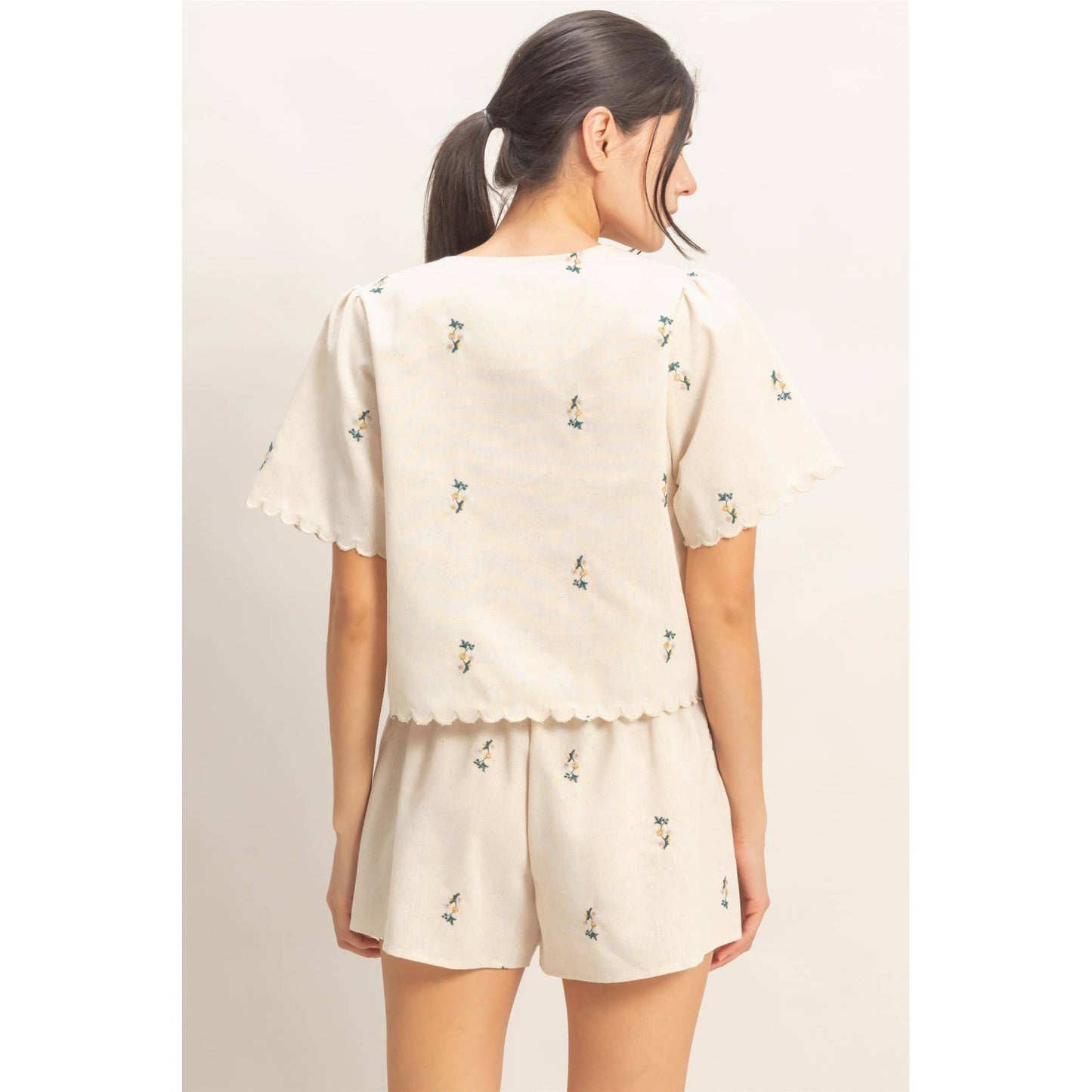 Magnolia Tie Front Top