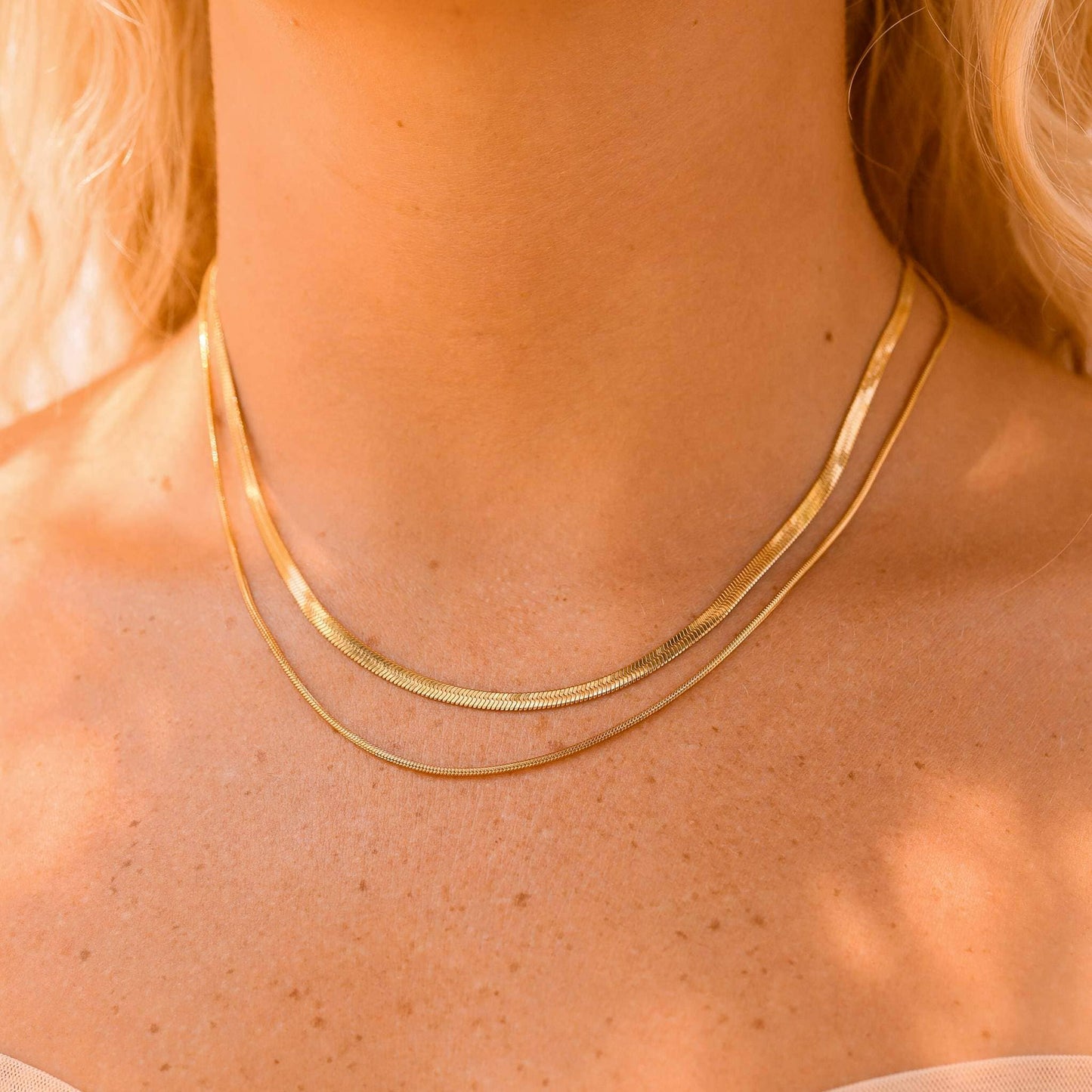 Nicole Herringbone Chain Necklace