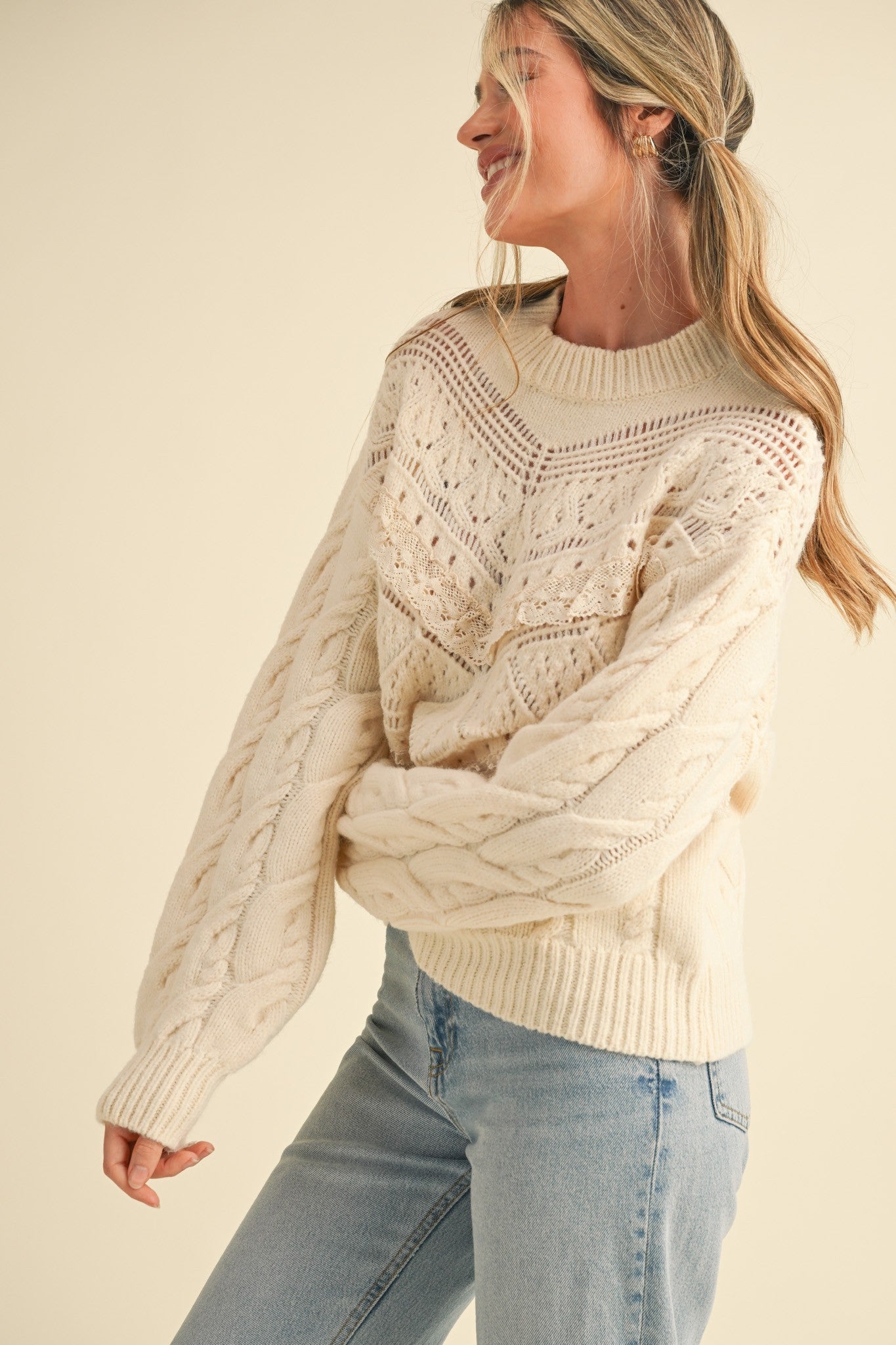 Maisie Lace Trim Sweater