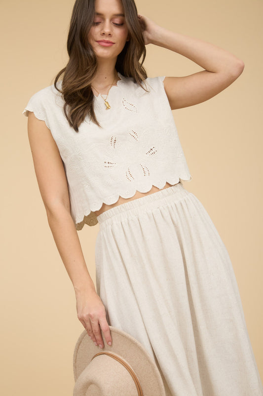 Mimi Scalloped Top