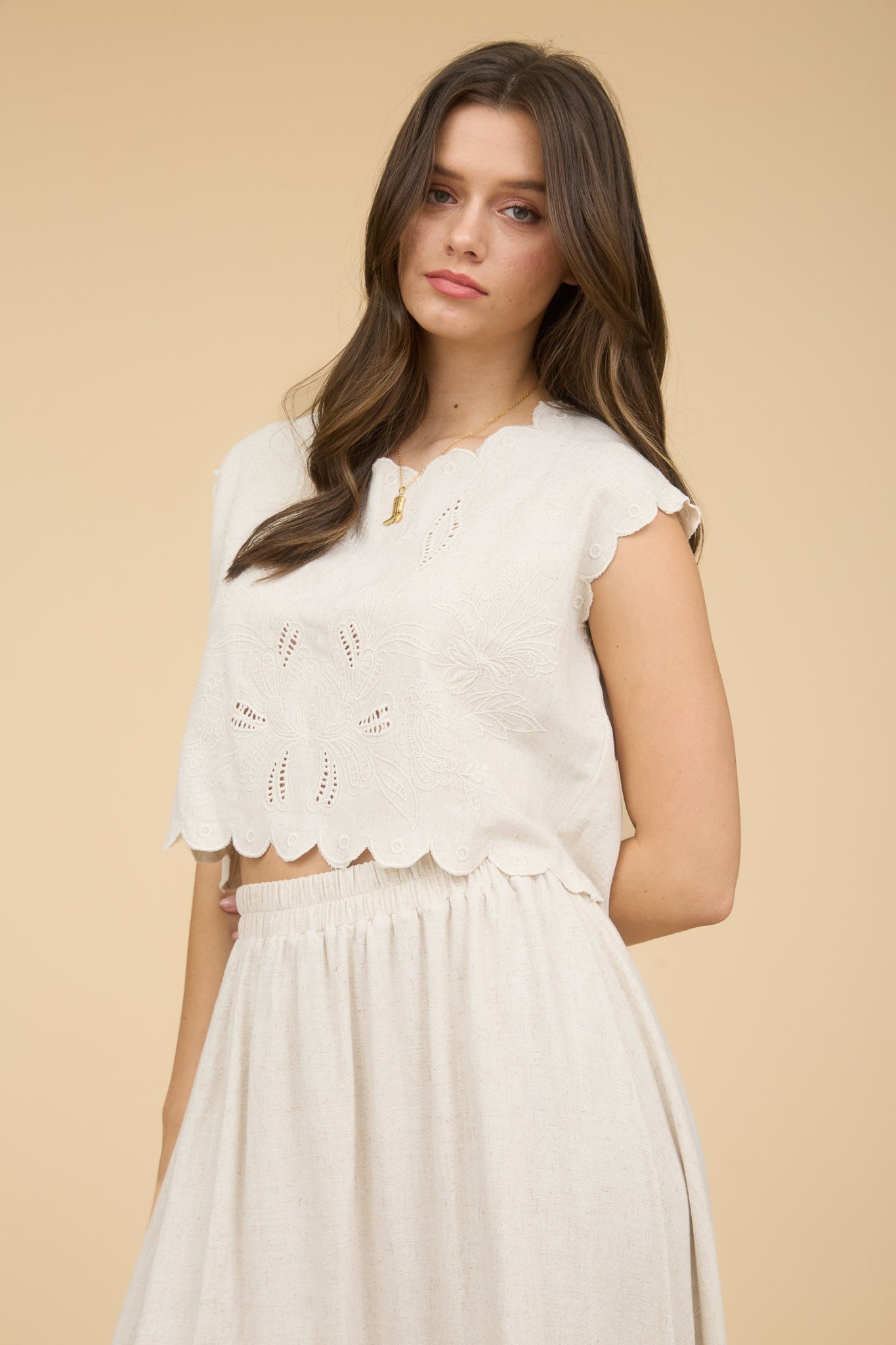 Mimi Scalloped Top