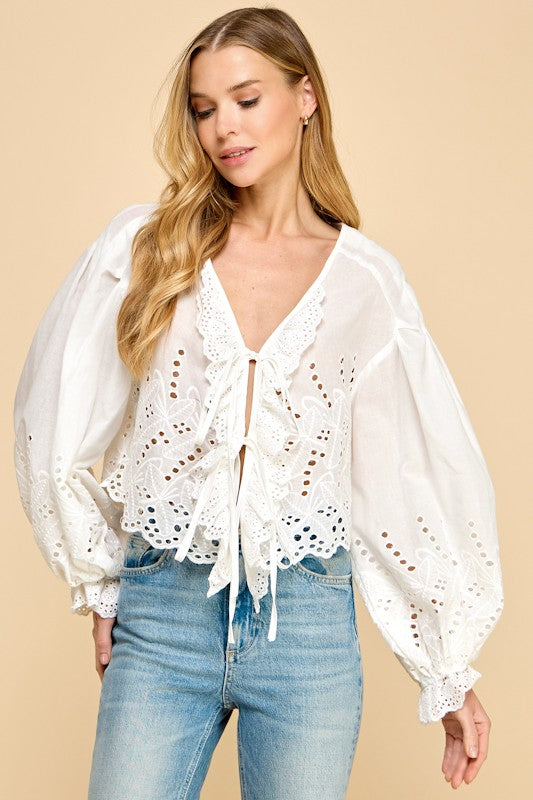 Eliza Eyelet Top