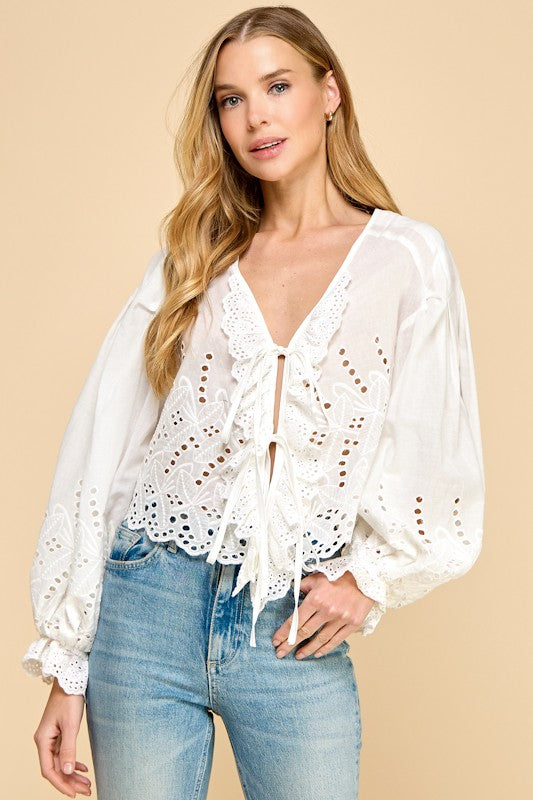 Eliza Eyelet Top