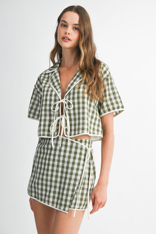 Wren Gingham Skort