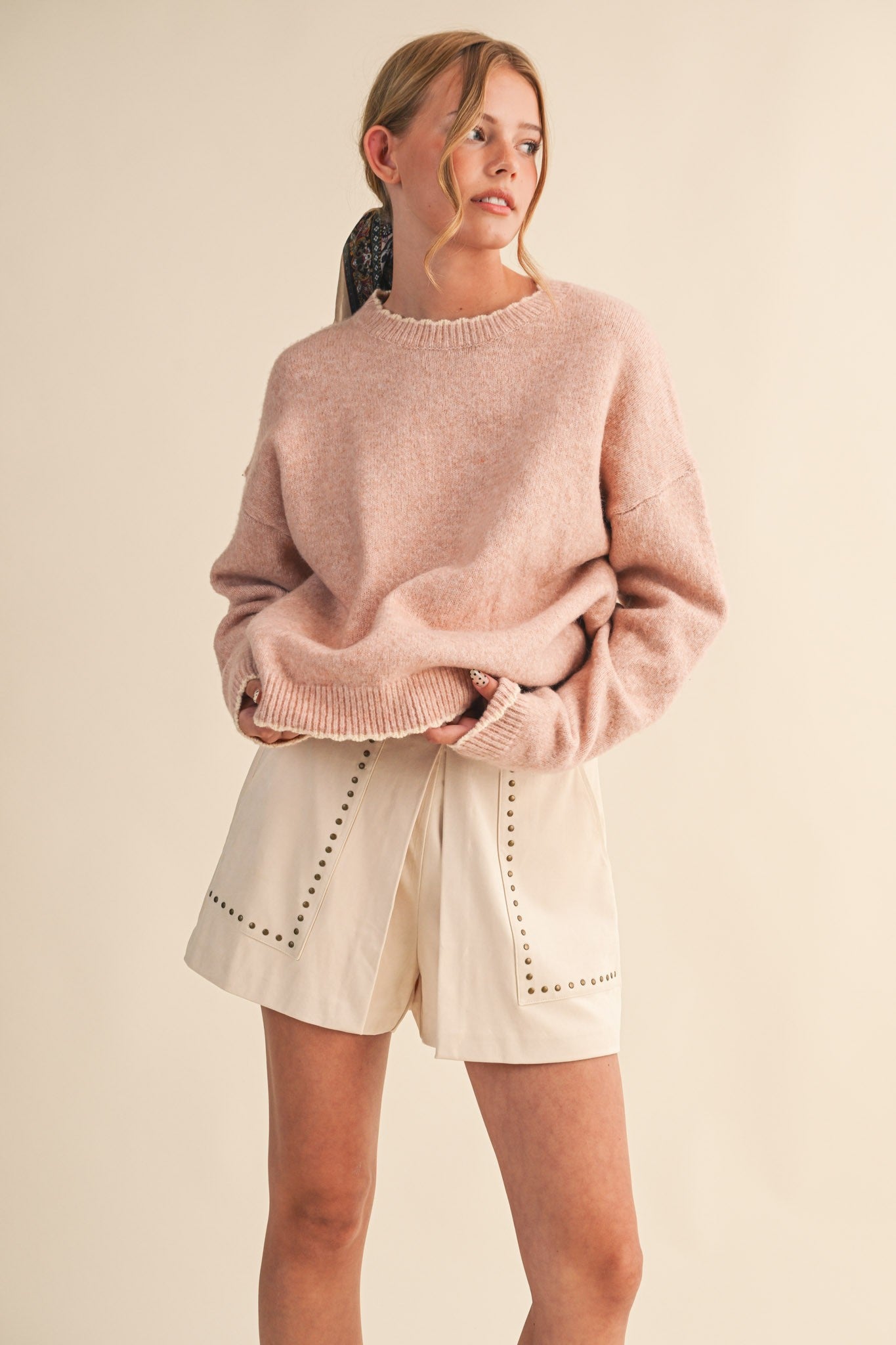 Cloud 9 Scalloped Edge Sweater