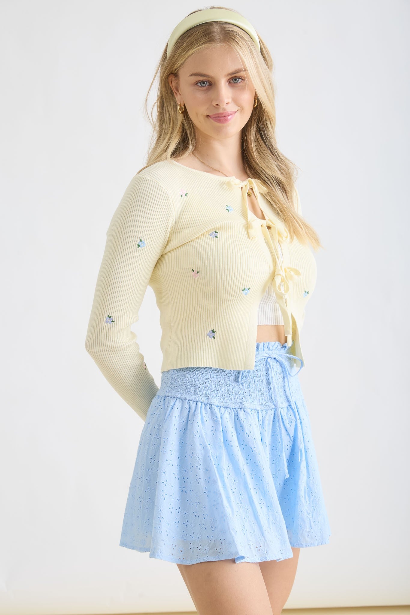 Belle Floral Tie Knit Cardigan