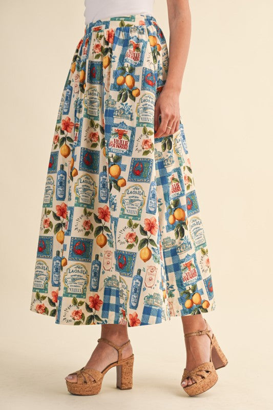 On the Riviera Midi Skirt