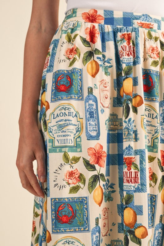 On the Riviera Midi Skirt