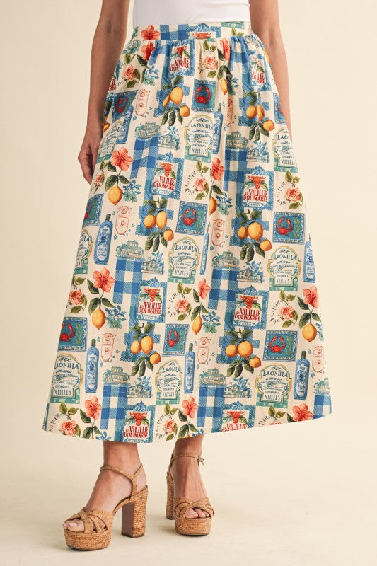 On the Riviera Midi Skirt