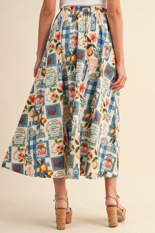 On the Riviera Midi Skirt