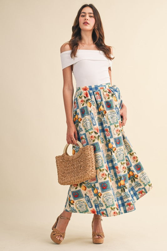 On the Riviera Midi Skirt