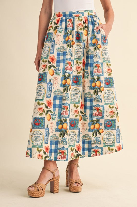 On the Riviera Midi Skirt