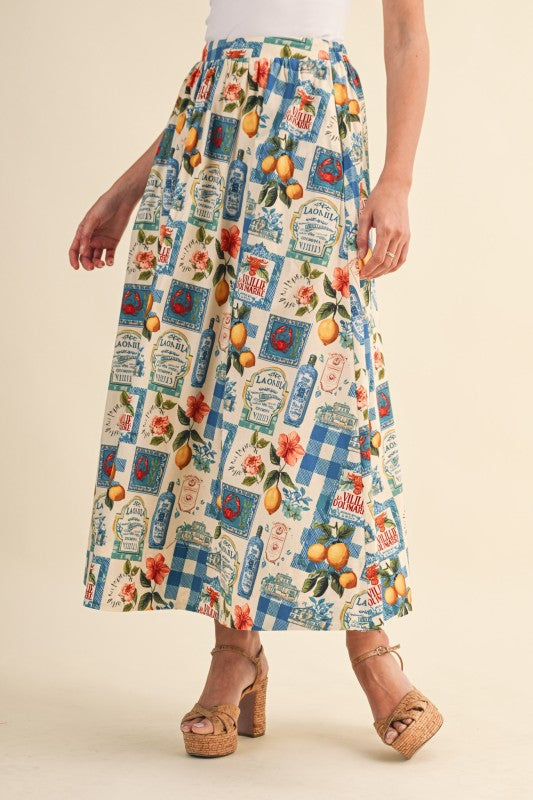 On the Riviera Midi Skirt