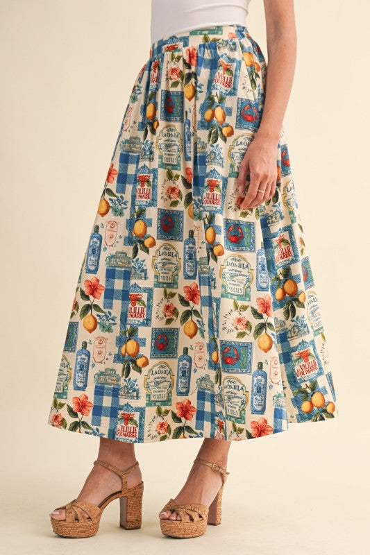On the Riviera Midi Skirt