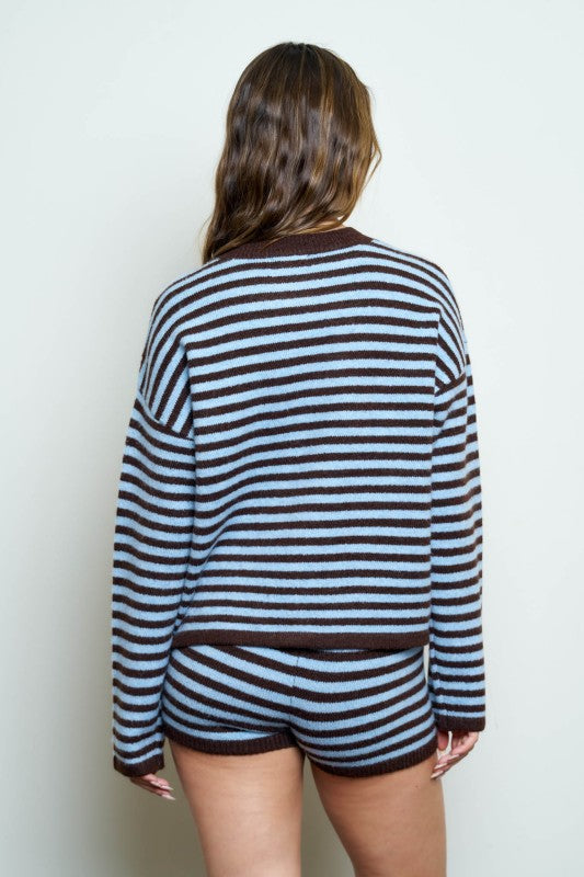 Megan Striped Cozy Cardigan