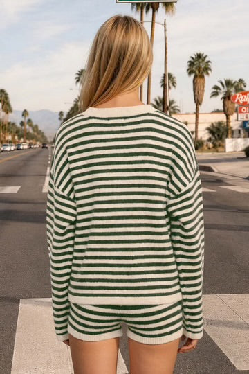 Megan Striped Cozy Cardigan