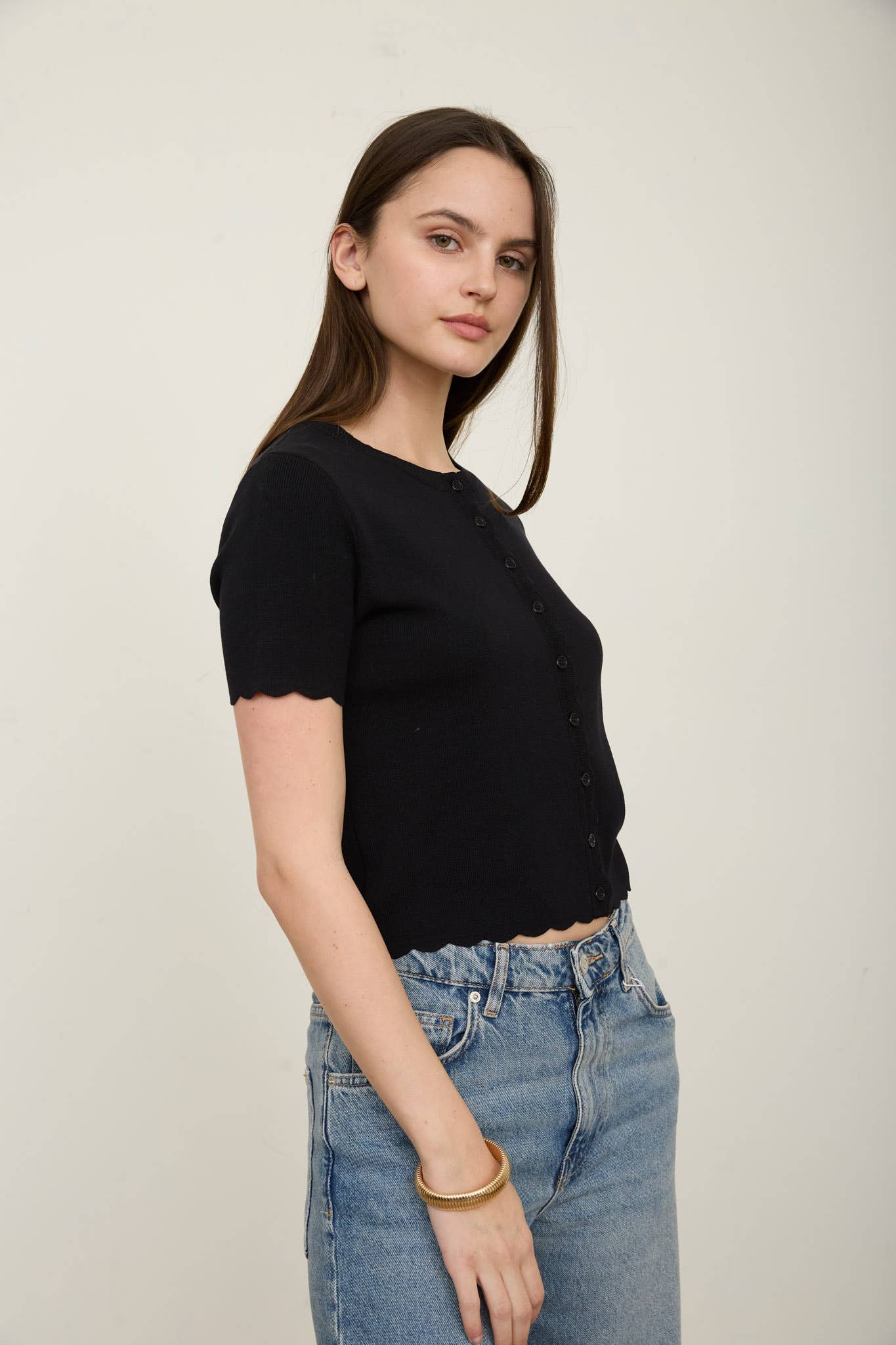 Parker Scalloped Hem Cardigan