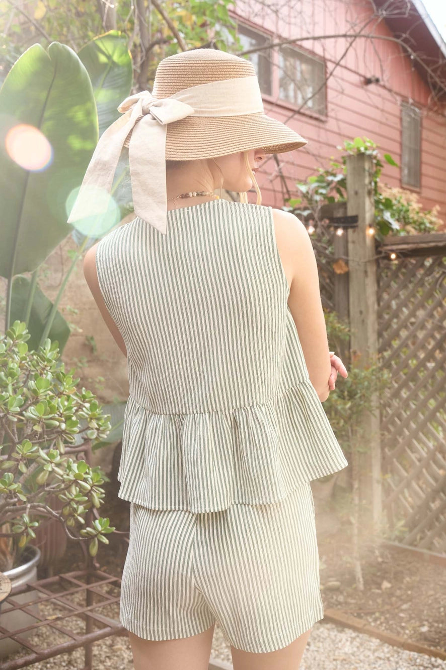Ciara Striped Peplum Top