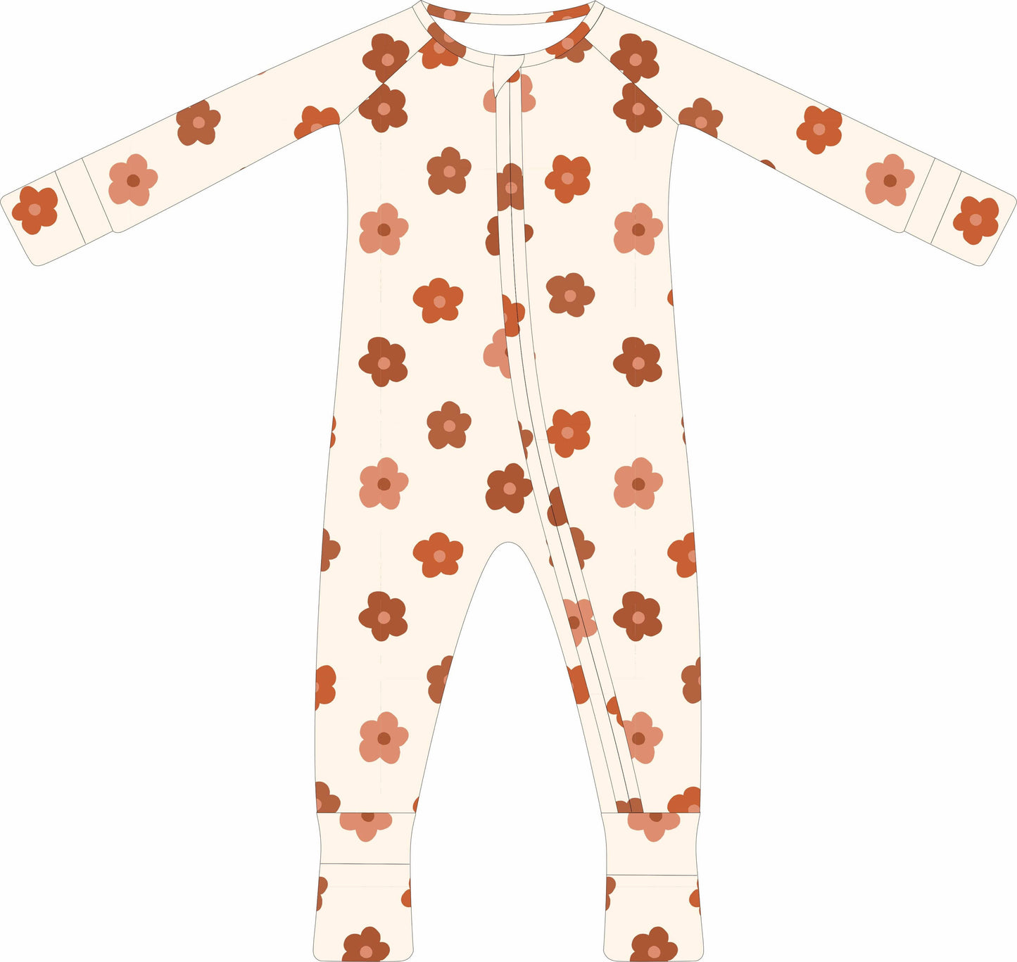 Fall Florals Zip Up Onesie