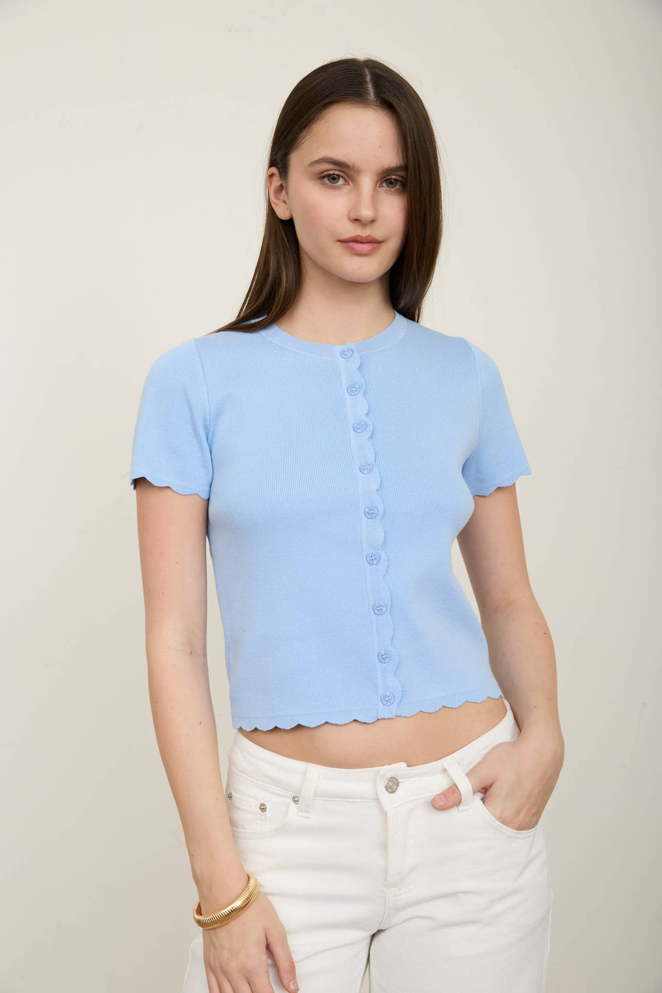 Parker Scalloped Hem Cardigan
