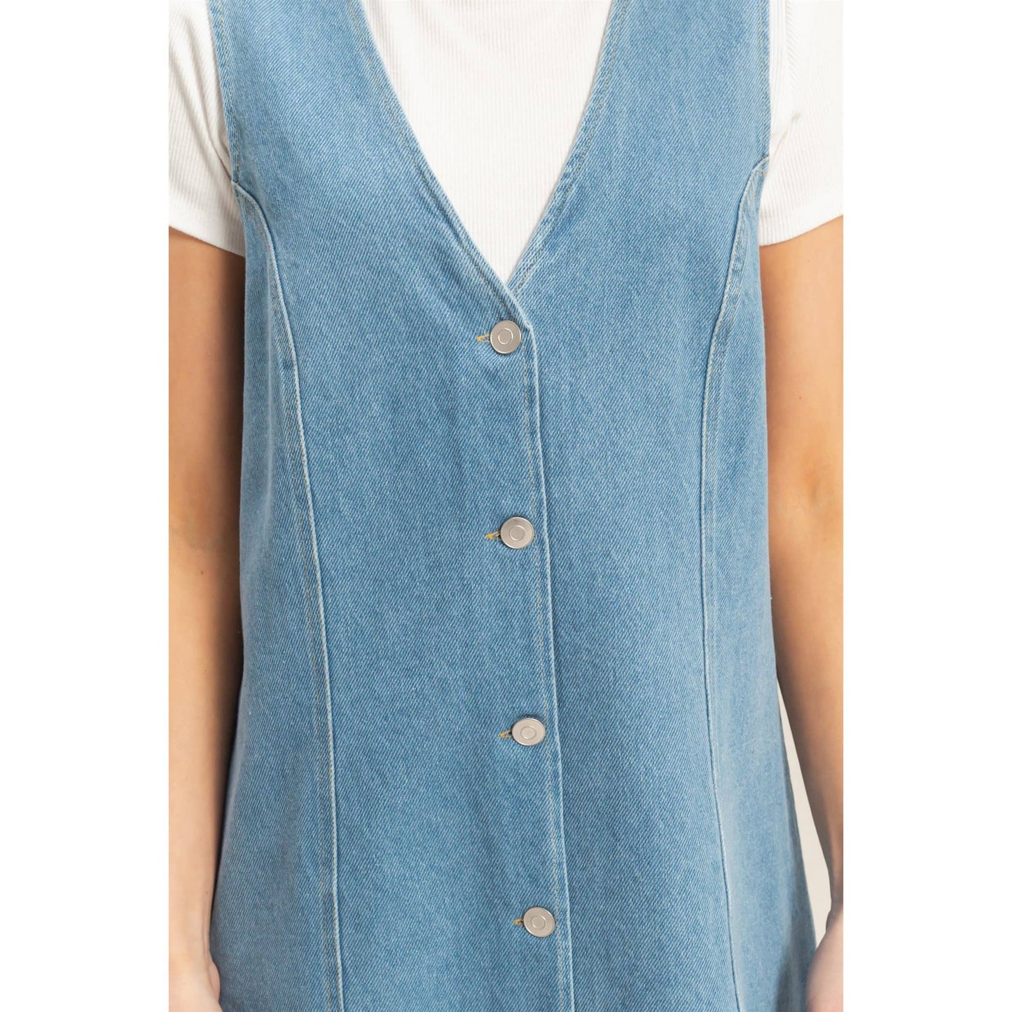 Tillie Button-Front Denim Dress