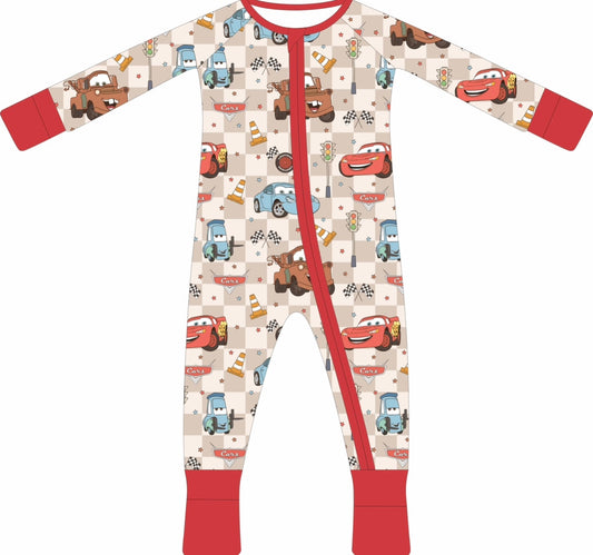 Race Car Zip Up Onesie