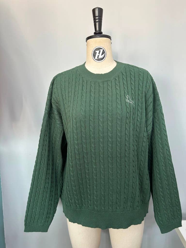 Off to Races Cable Knit Sweater