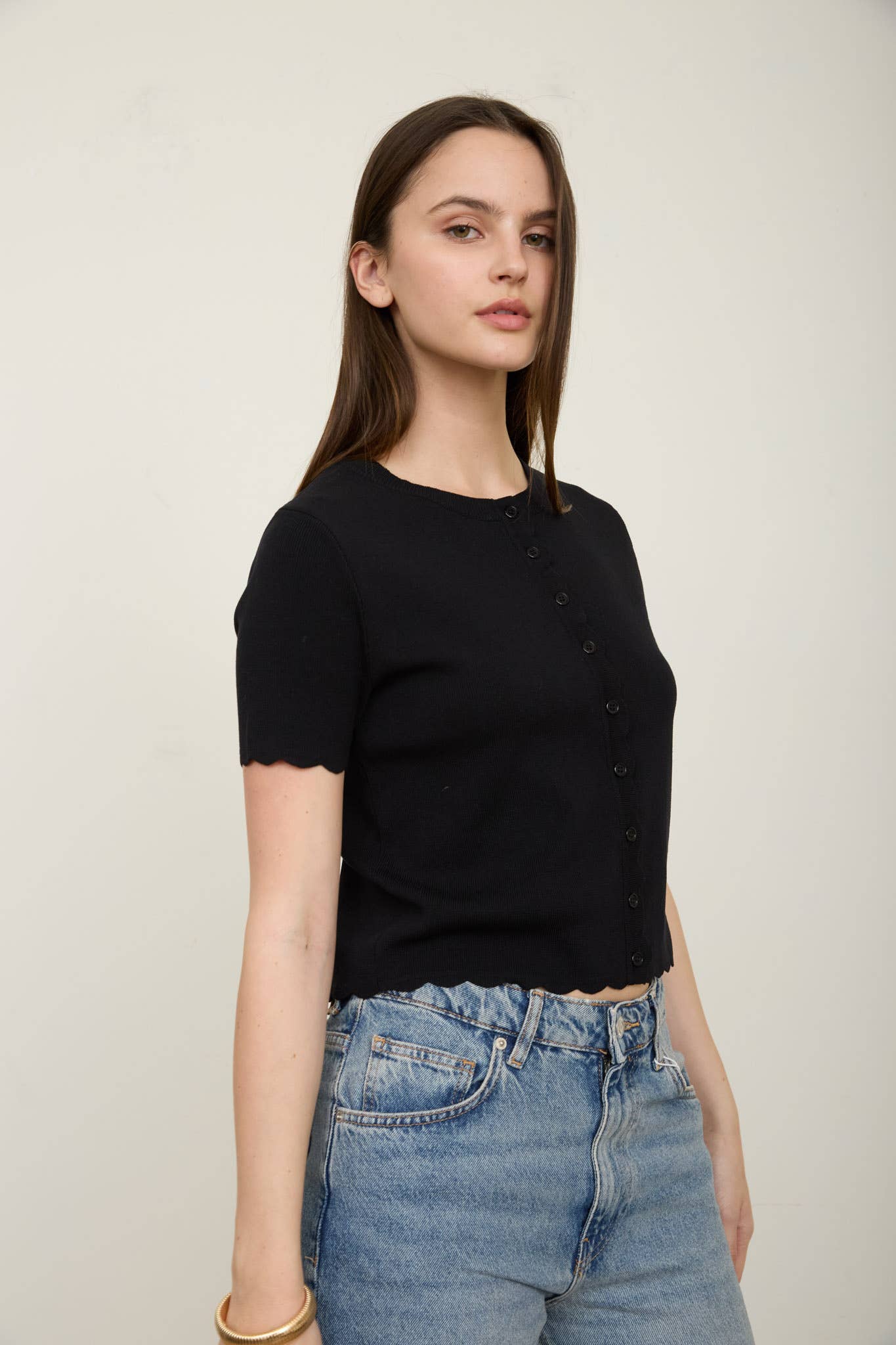 Parker Scalloped Hem Cardigan