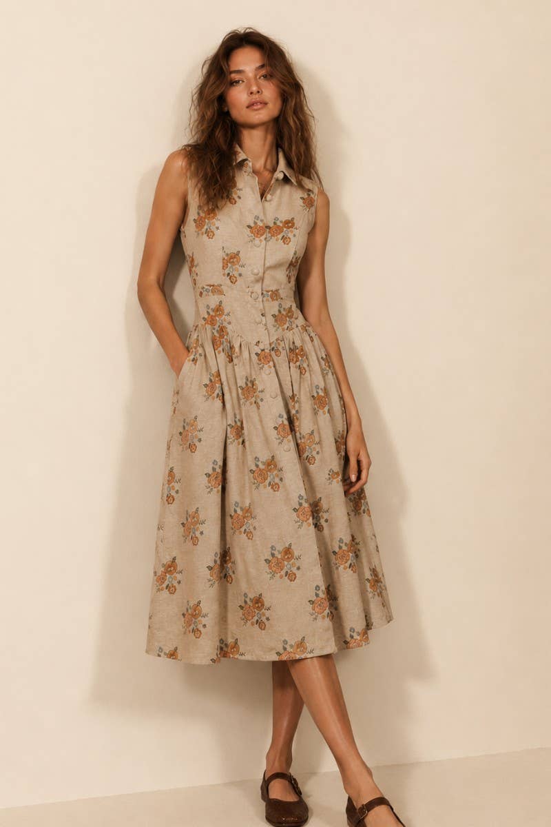 Georgiana Floral Midi Shirt Dress
