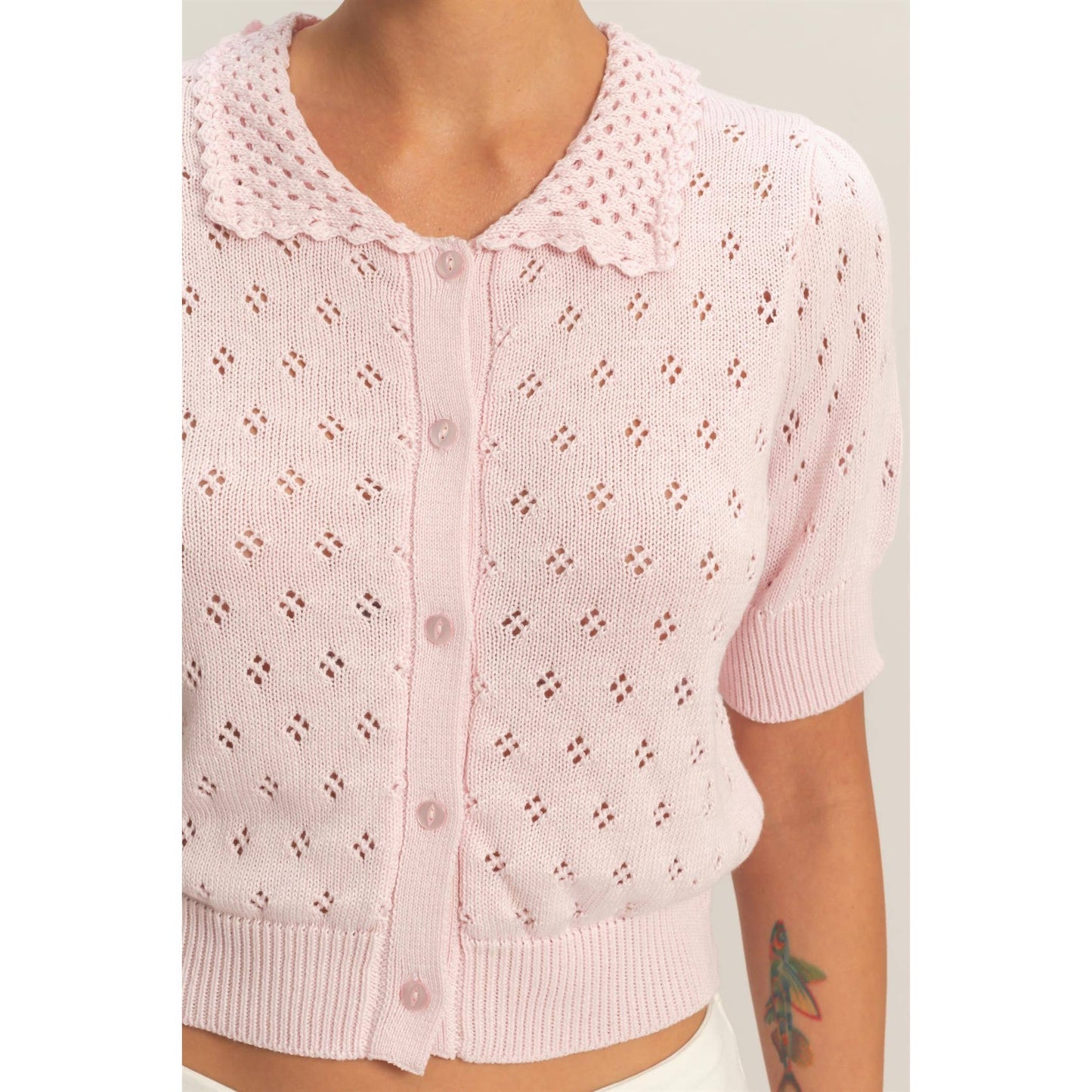 Poppy Button-Up Knit Top