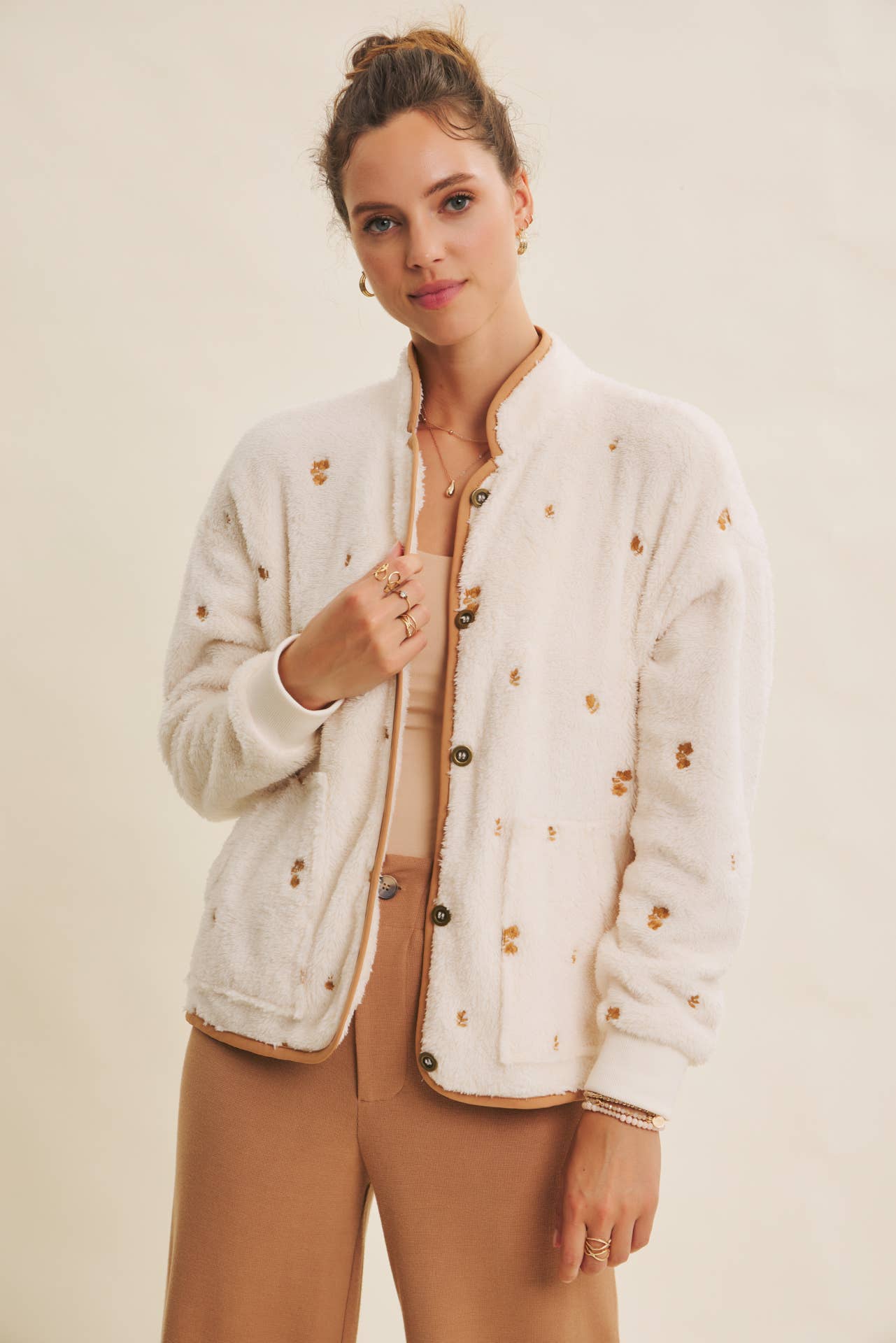 Lola Embroidered  Fleece Jacket