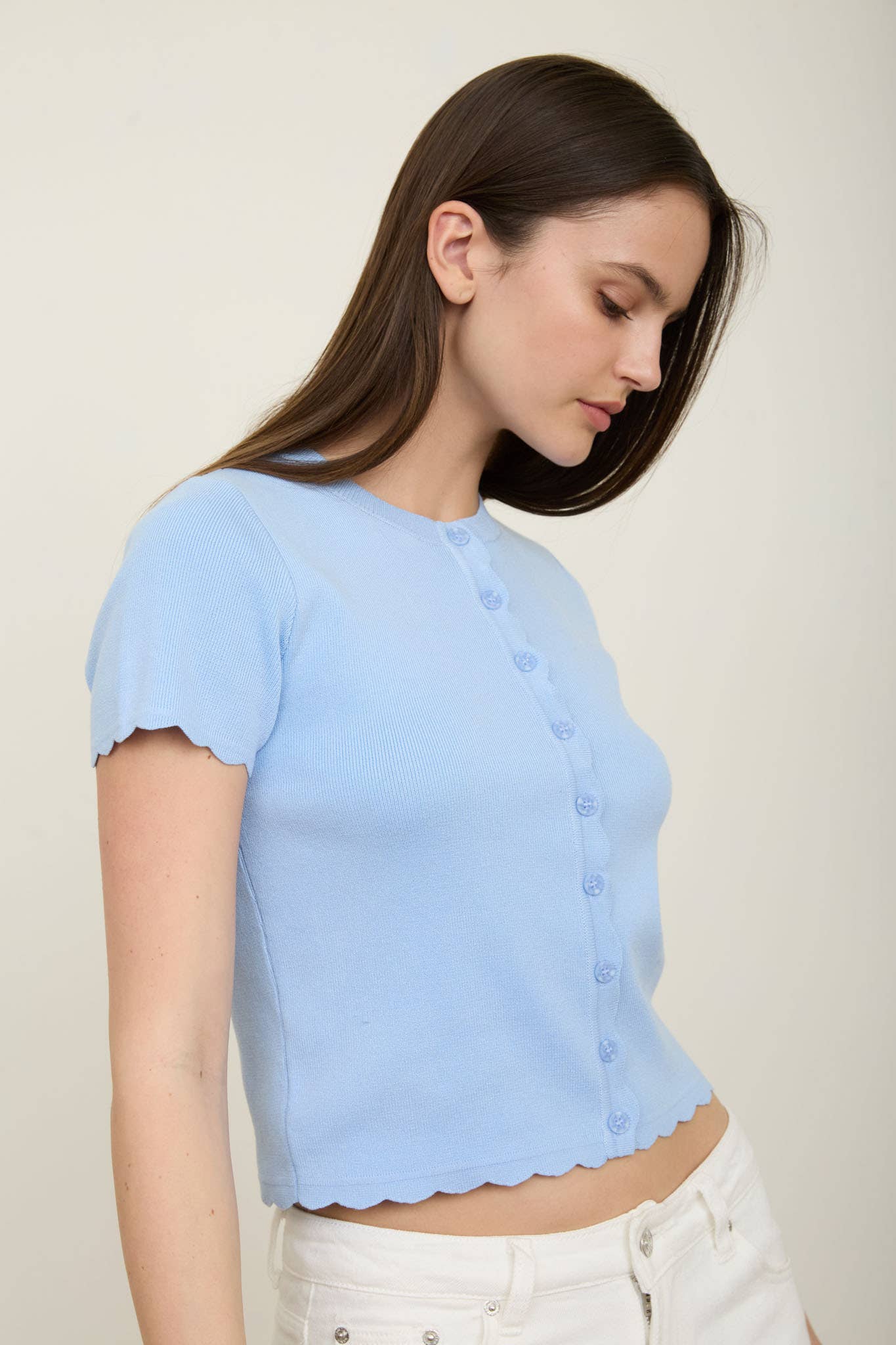 Parker Scalloped Hem Cardigan