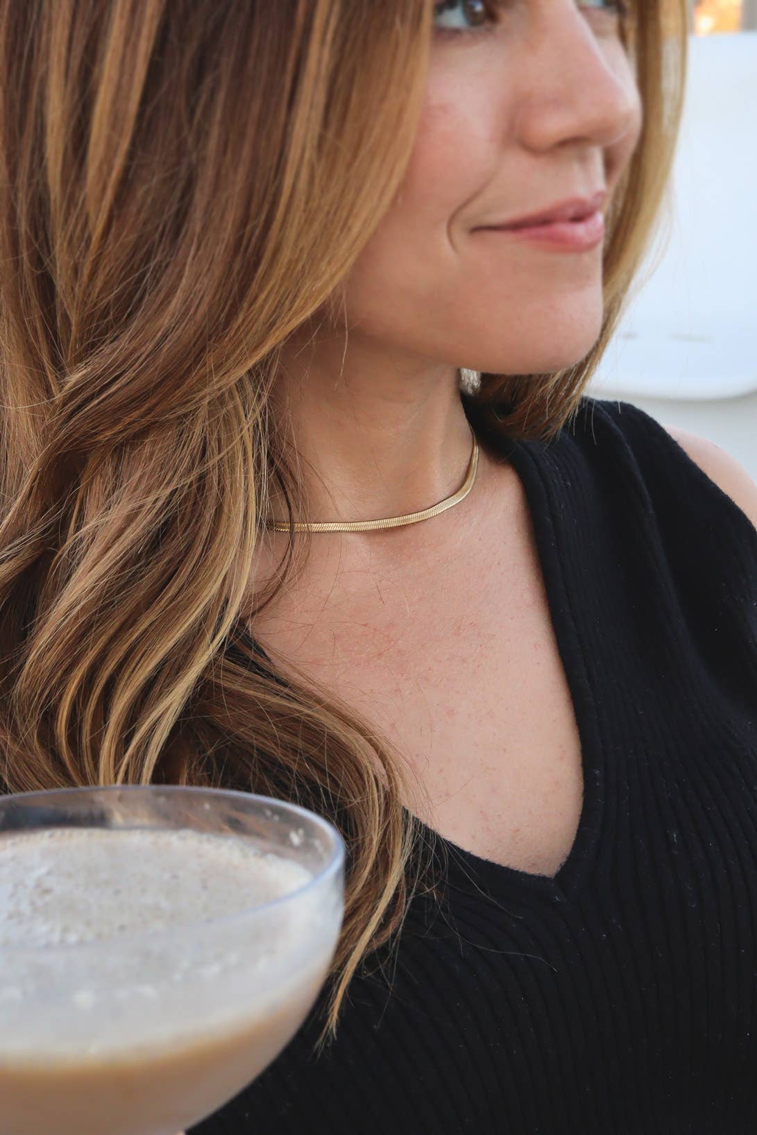 Nicole Herringbone Chain Necklace