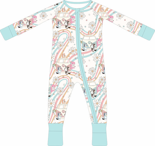 Groovy Dog Zip Up Onesie