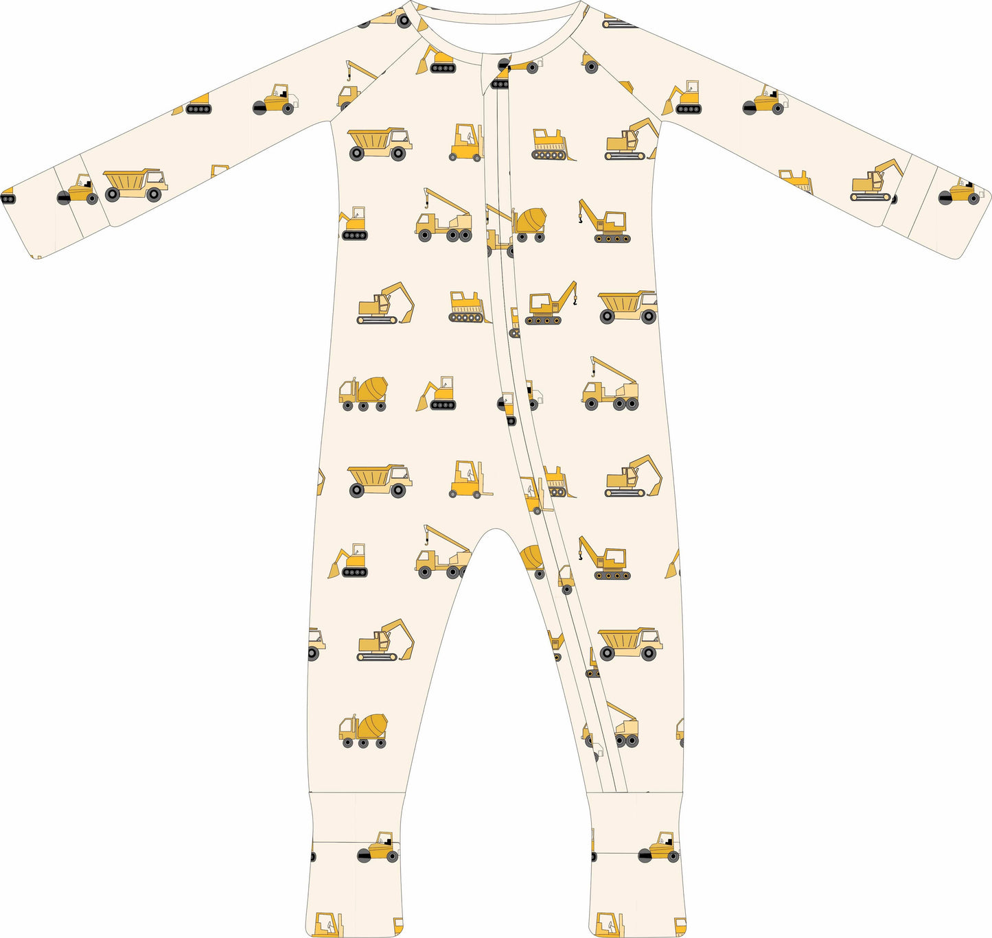 Construction Zip Up Onesie