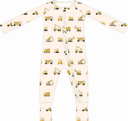 Construction Zip Up Onesie