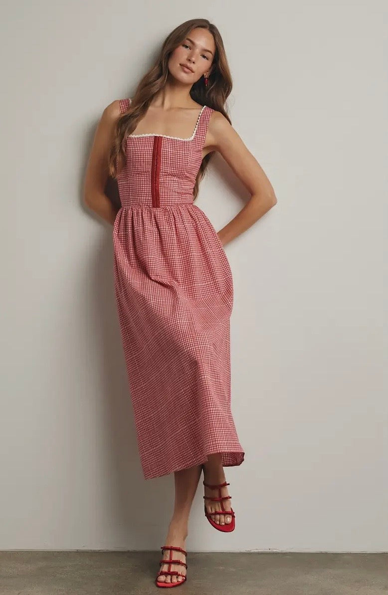 Annie Corset Gingham Dress