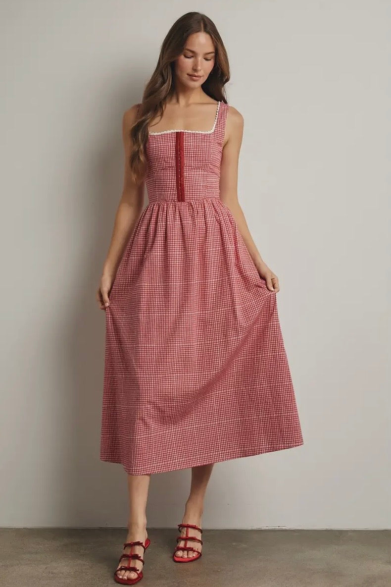 Annie Corset Gingham Dress