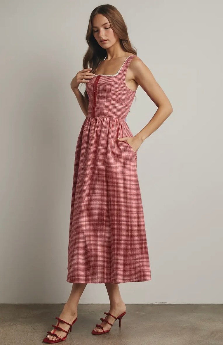 Annie Corset Gingham Dress