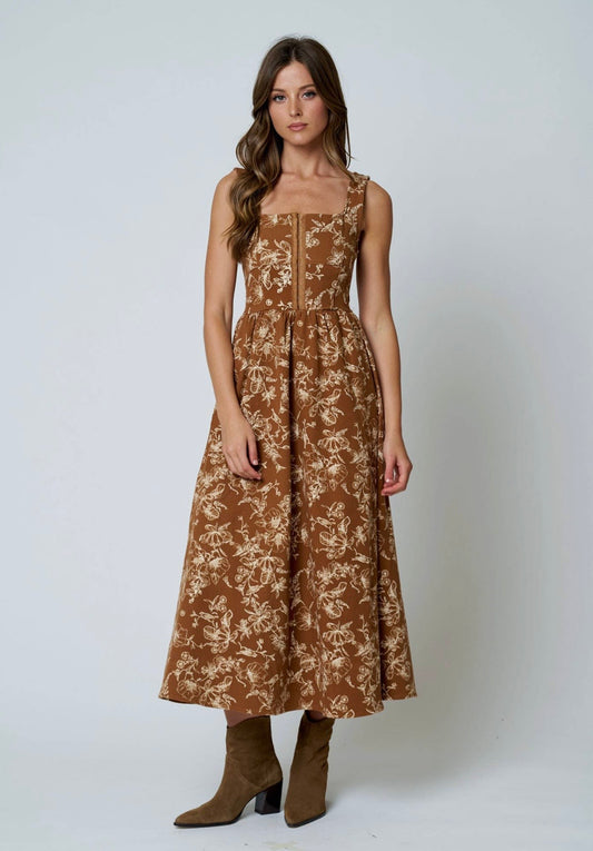 River Toile Midi Dress