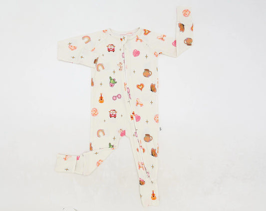 Palm Springs Dreaming Zip Up Onesie