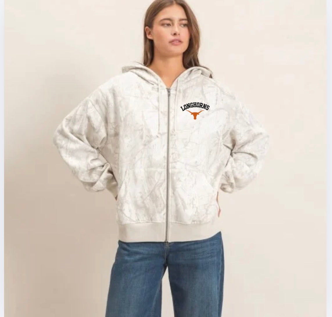 Camo Texas Longhorn Zip Up