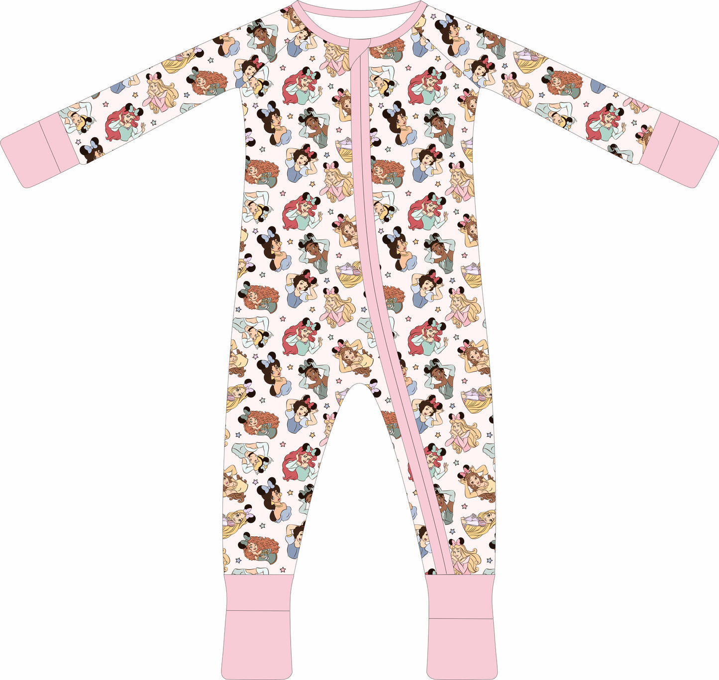 Princess Mouse Ears Zip Up Onesie