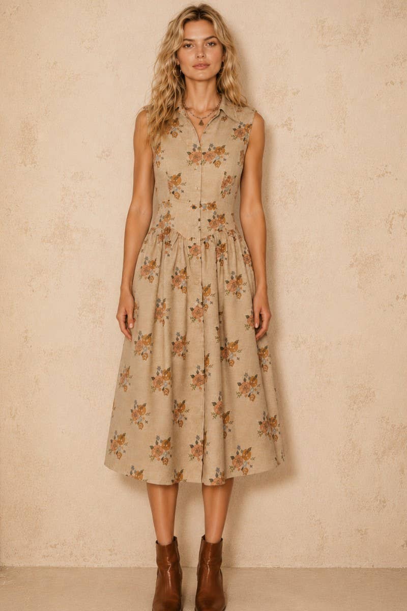 Georgiana Floral Midi Shirt Dress