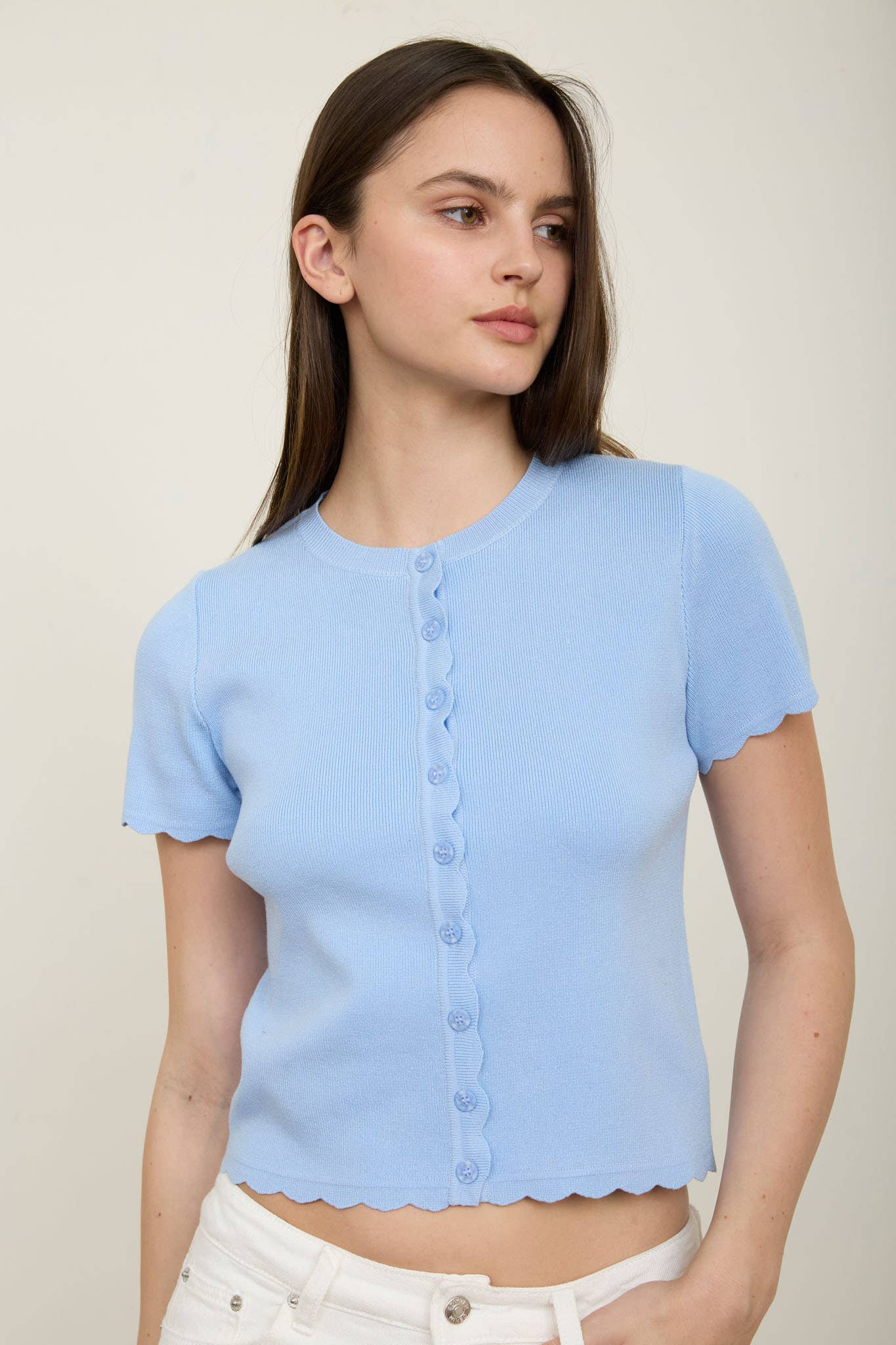 Parker Scalloped Hem Cardigan