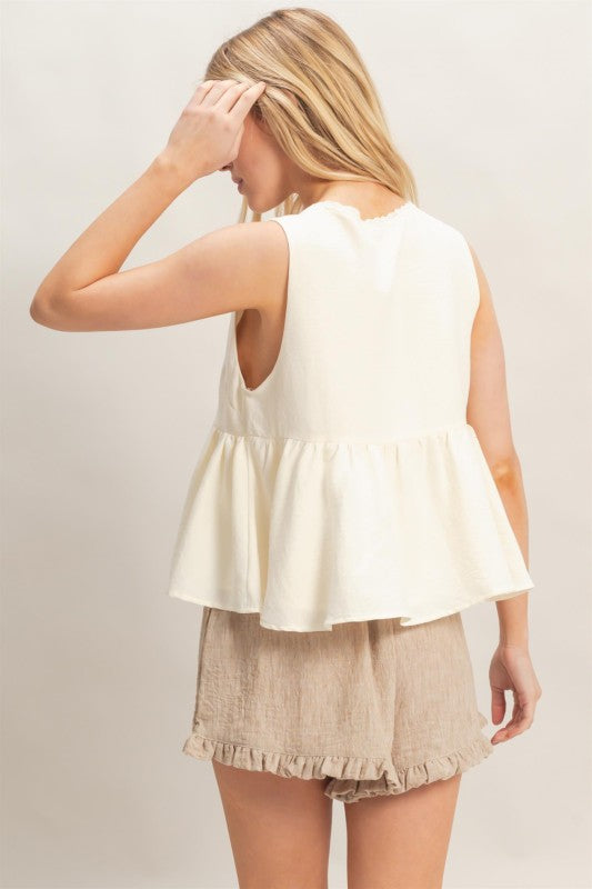 Lizzie Tie Peplum Top